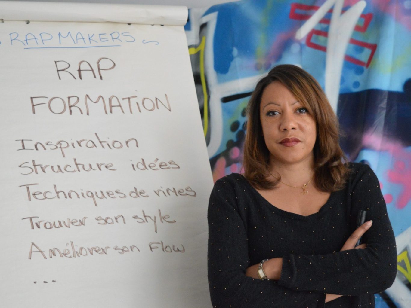 Loréa Padma, rappeuse et coach rap depuis 1995